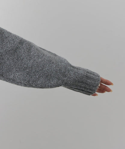 羊毛混紡立領雙拉鍊開衫