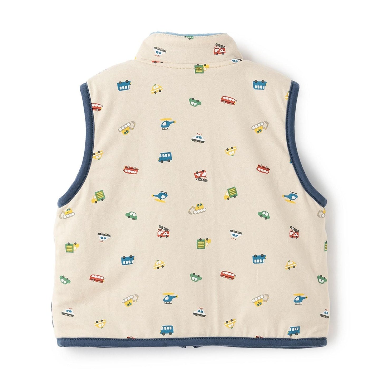 交通工具圖案雙面穿羊羔絨馬甲