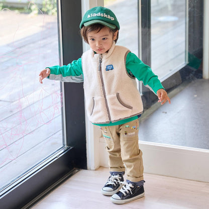 交通工具圖案雙面穿羊羔絨馬甲