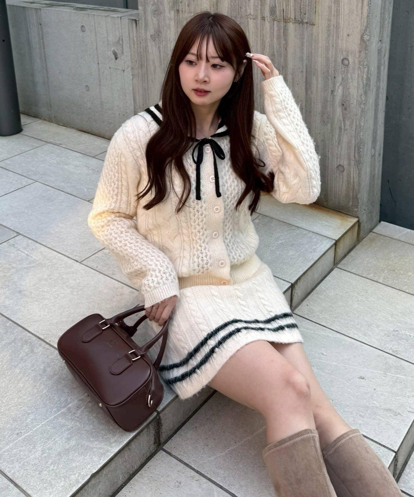 【remiセレクト】加絨麻花套裝