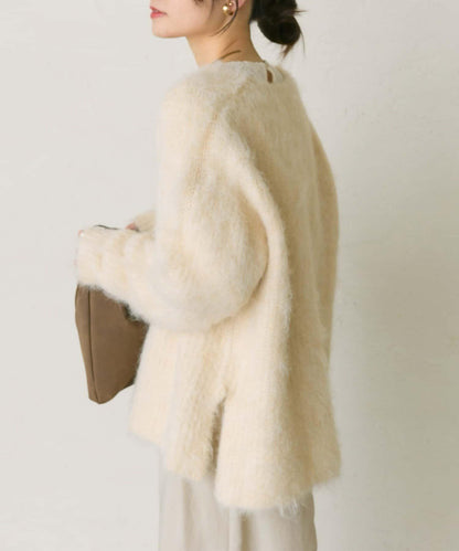 磨毛V領針織套頭衫