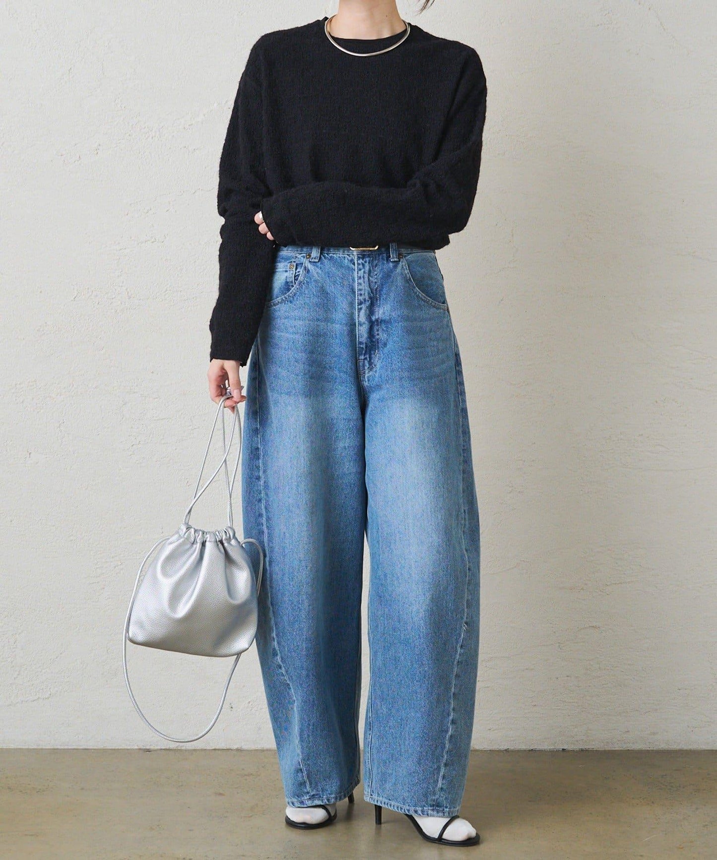 毛絨花卉圖案彈力提花套頭衫