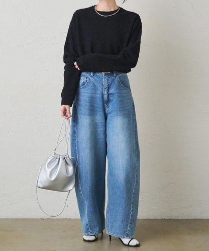 毛絨花卉圖案彈力提花套頭衫