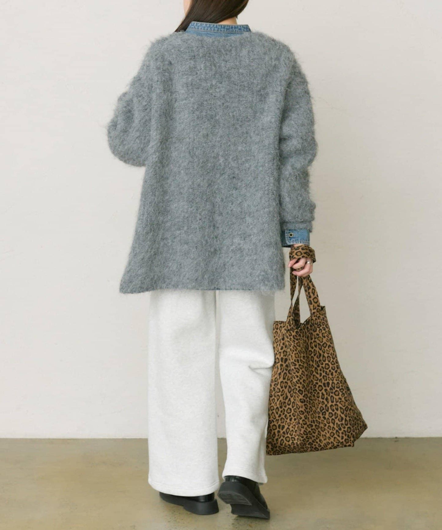 磨毛V領針織套頭衫