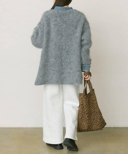 磨毛V領針織套頭衫