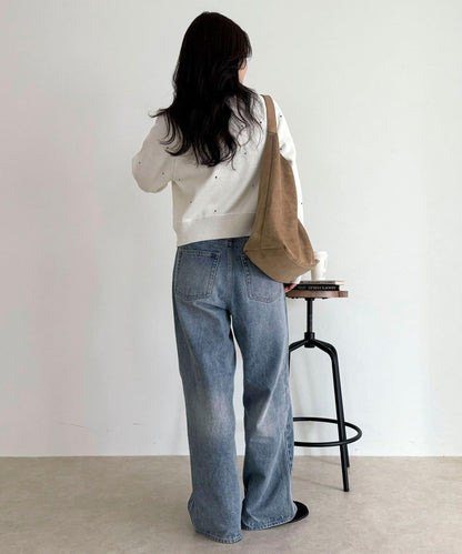 手工刺繡愛心拉鍊開衫