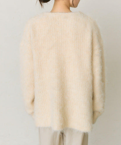 磨毛V領針織套頭衫