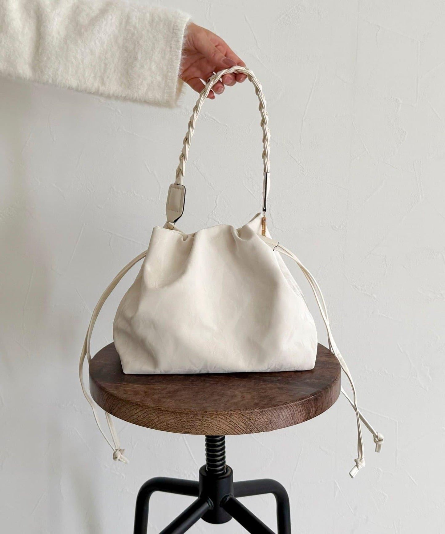 三股編織手柄束口包