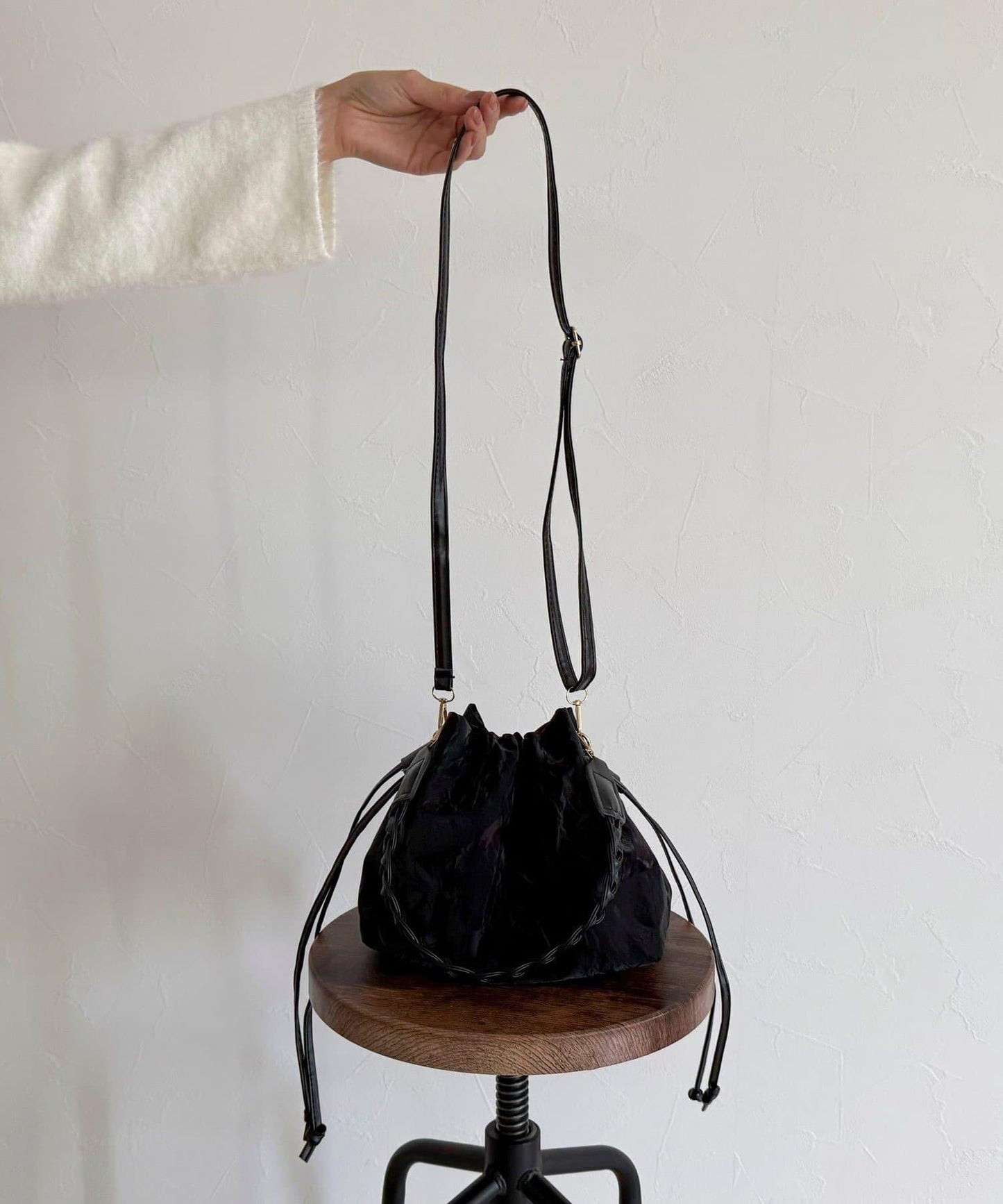 三股編織手柄束口包