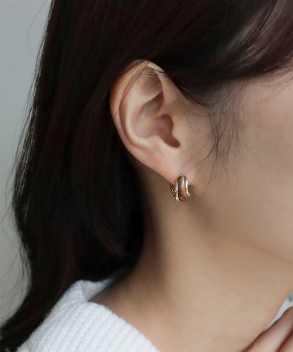 彩色寶石一觸式耳環