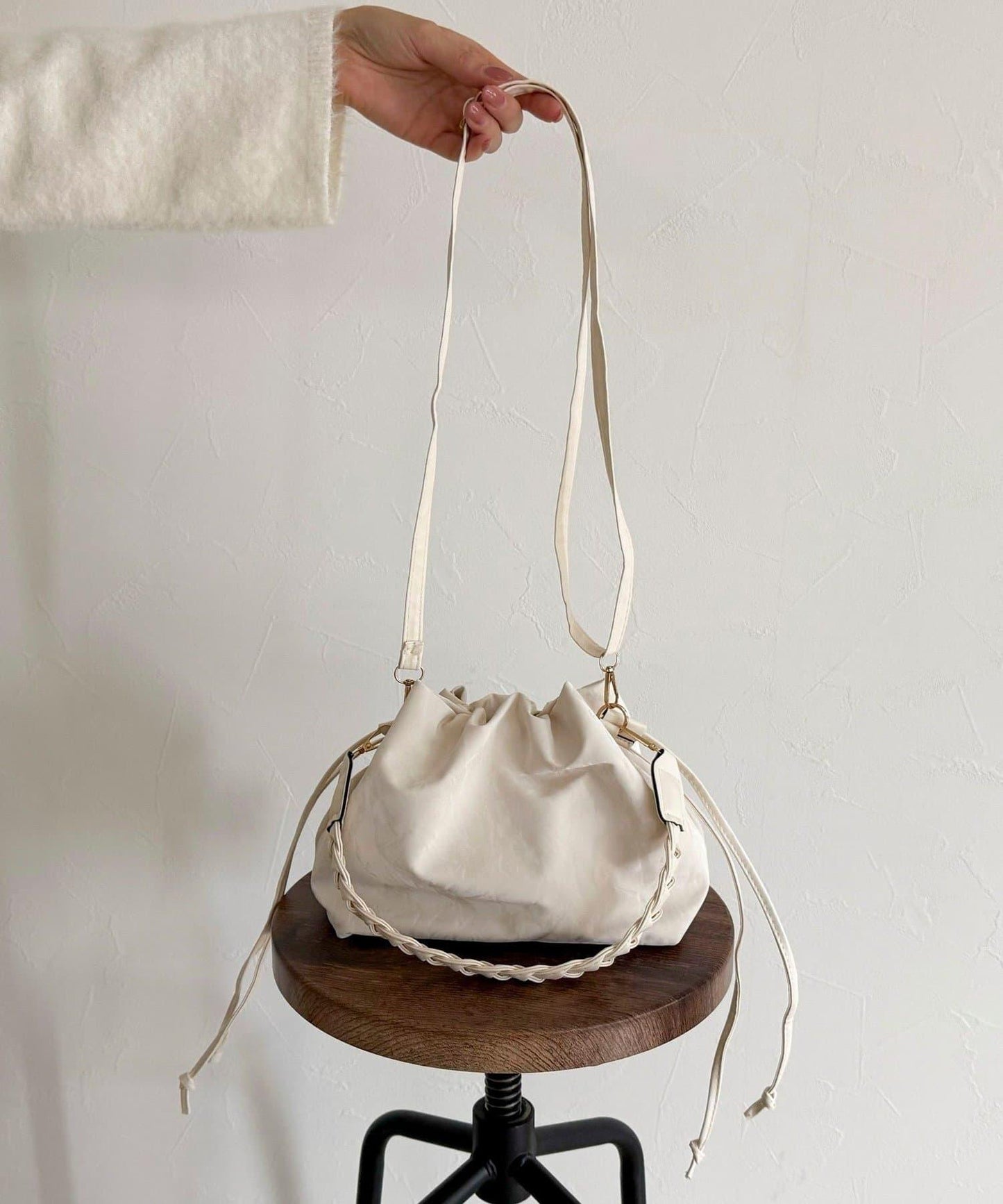 三股編織手柄束口包