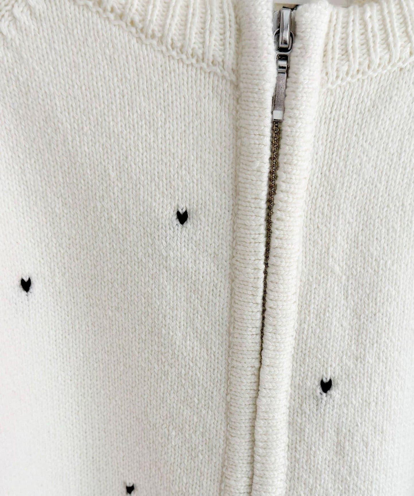 手工刺繡愛心拉鍊開衫