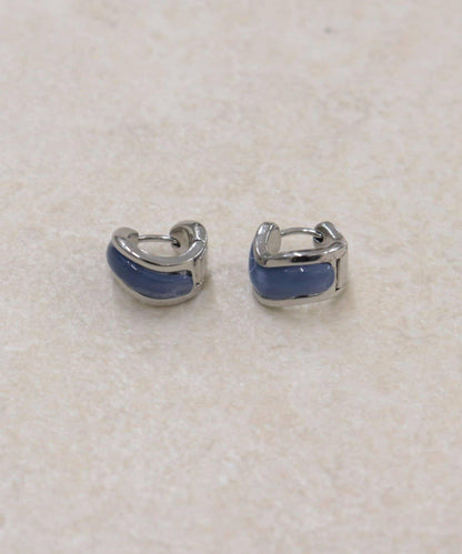 彩色寶石一觸式耳環