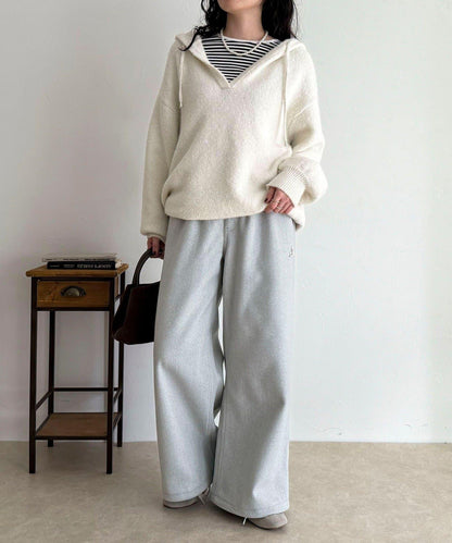 【GEVACO/ゲバコ】羊毛感休閒褲