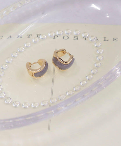 彩色寶石一觸式耳環