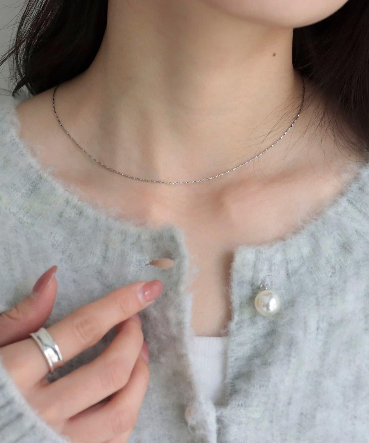 扭繩鏈中長款項鍊