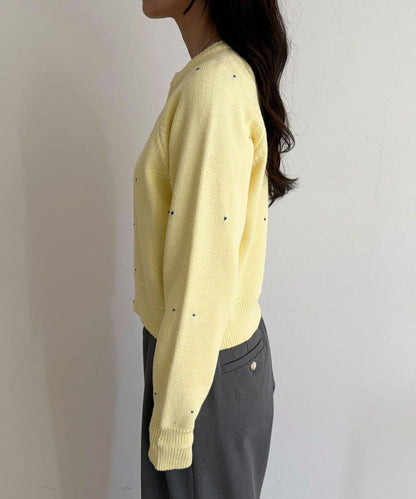 手工刺繡愛心拉鍊開衫