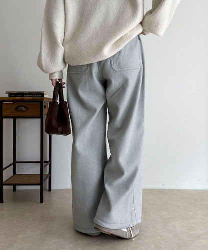 【GEVACO/ゲバコ】羊毛感休閒褲