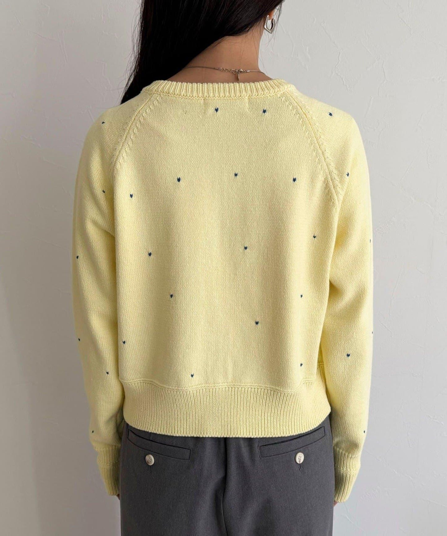 手工刺繡愛心拉鍊開衫