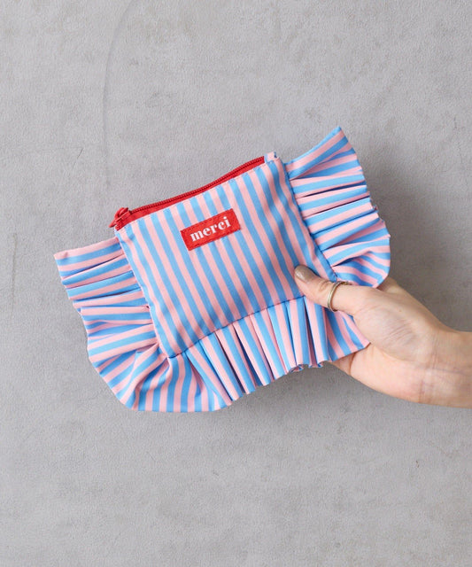 條紋棉質小號收納包