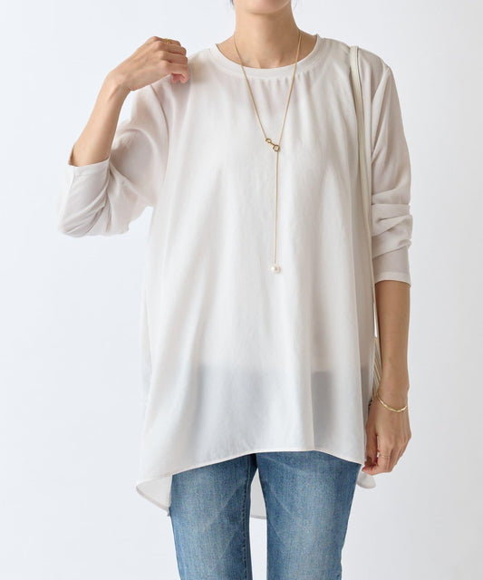 後背垂墜T恤襯衫
