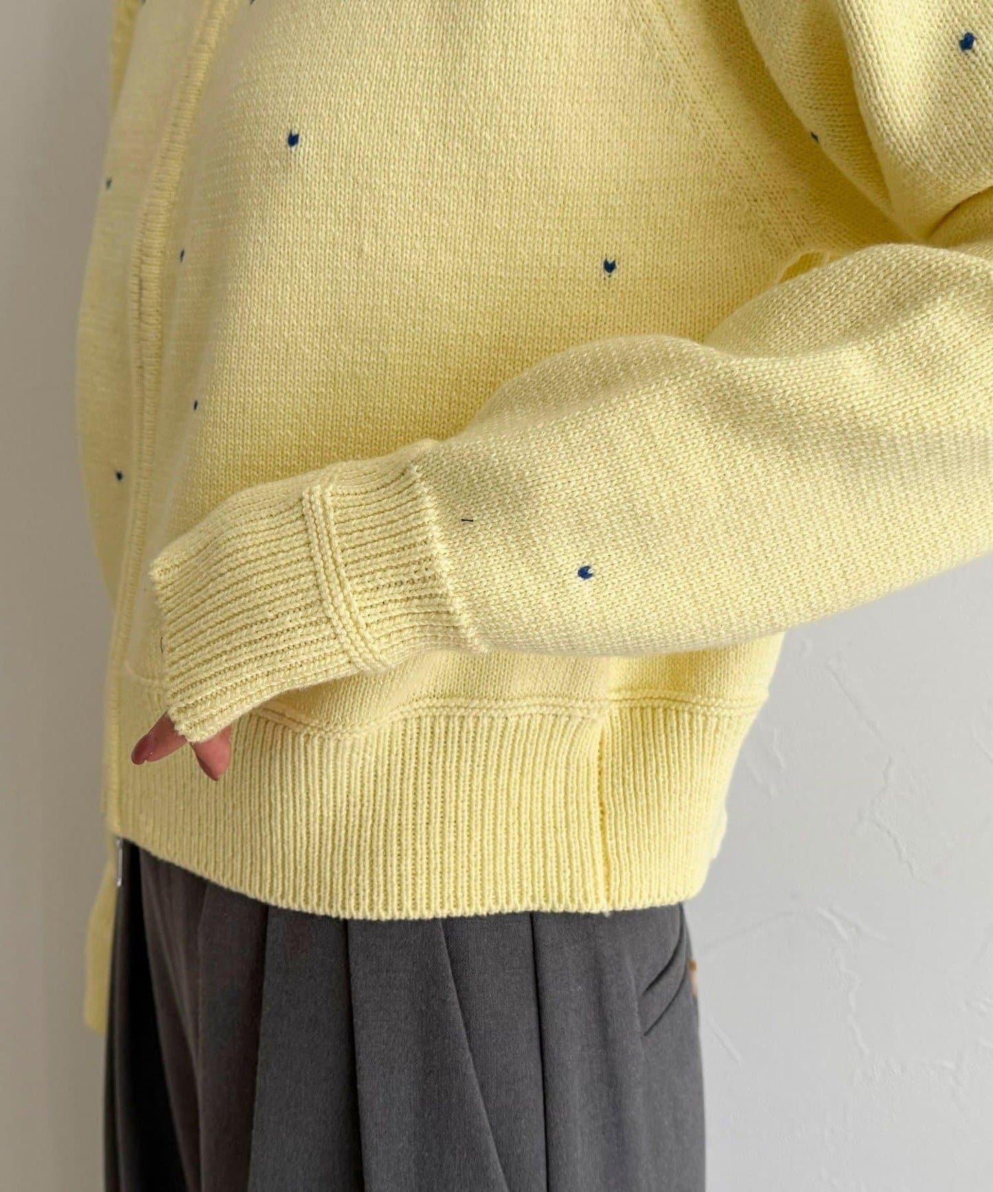 手工刺繡愛心拉鍊開衫