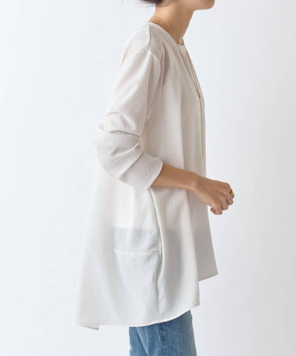 後背垂墜T恤襯衫