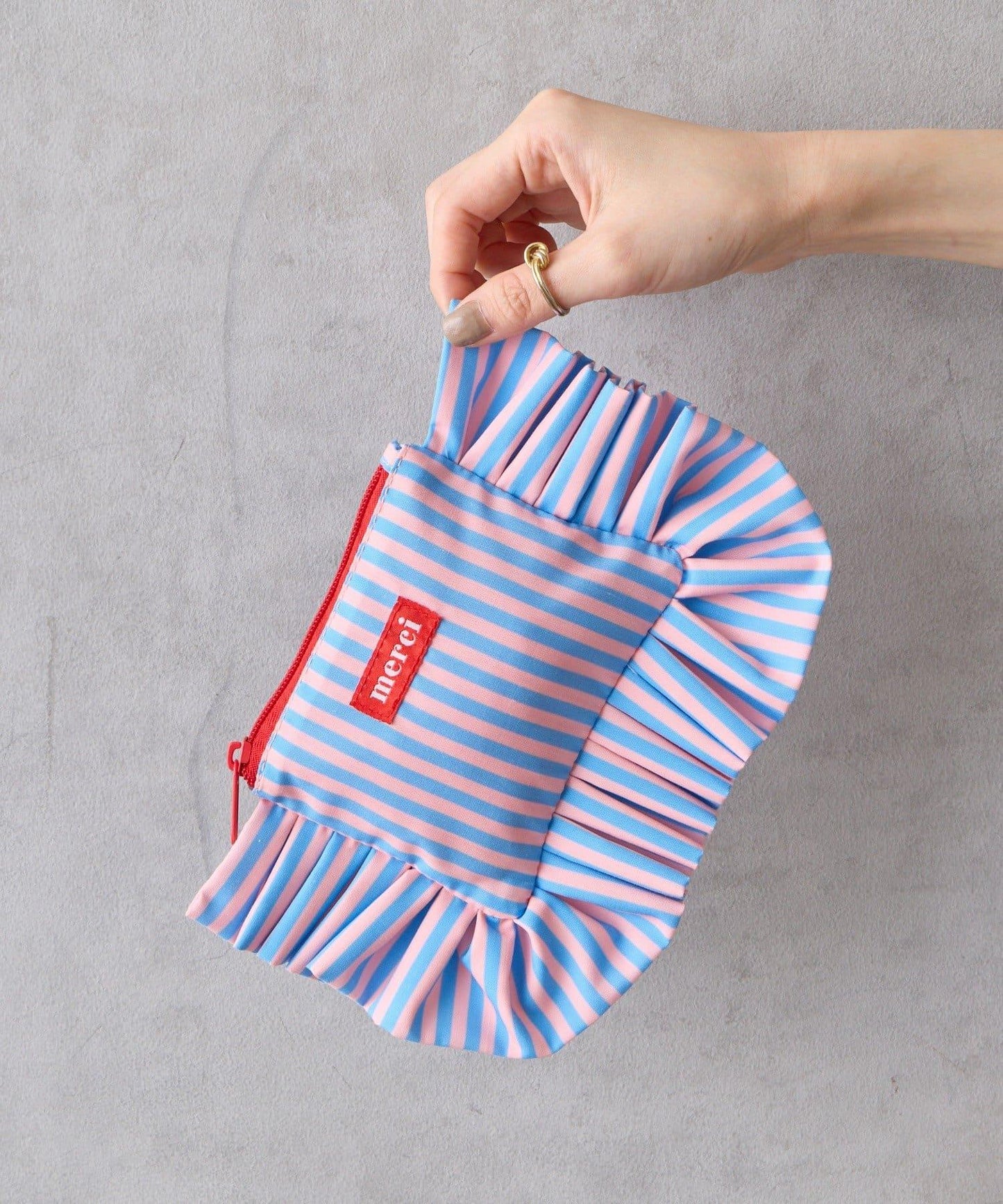 條紋棉質小號收納包