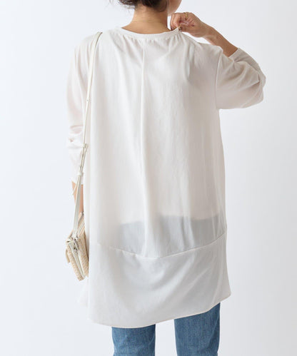 後背垂墜T恤襯衫