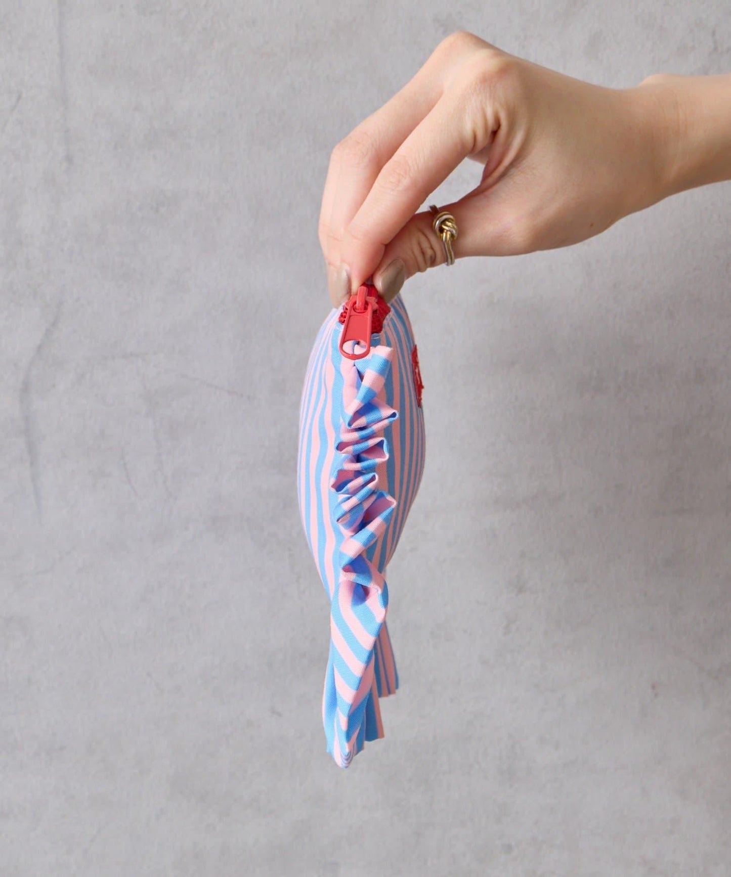 條紋棉質小號收納包