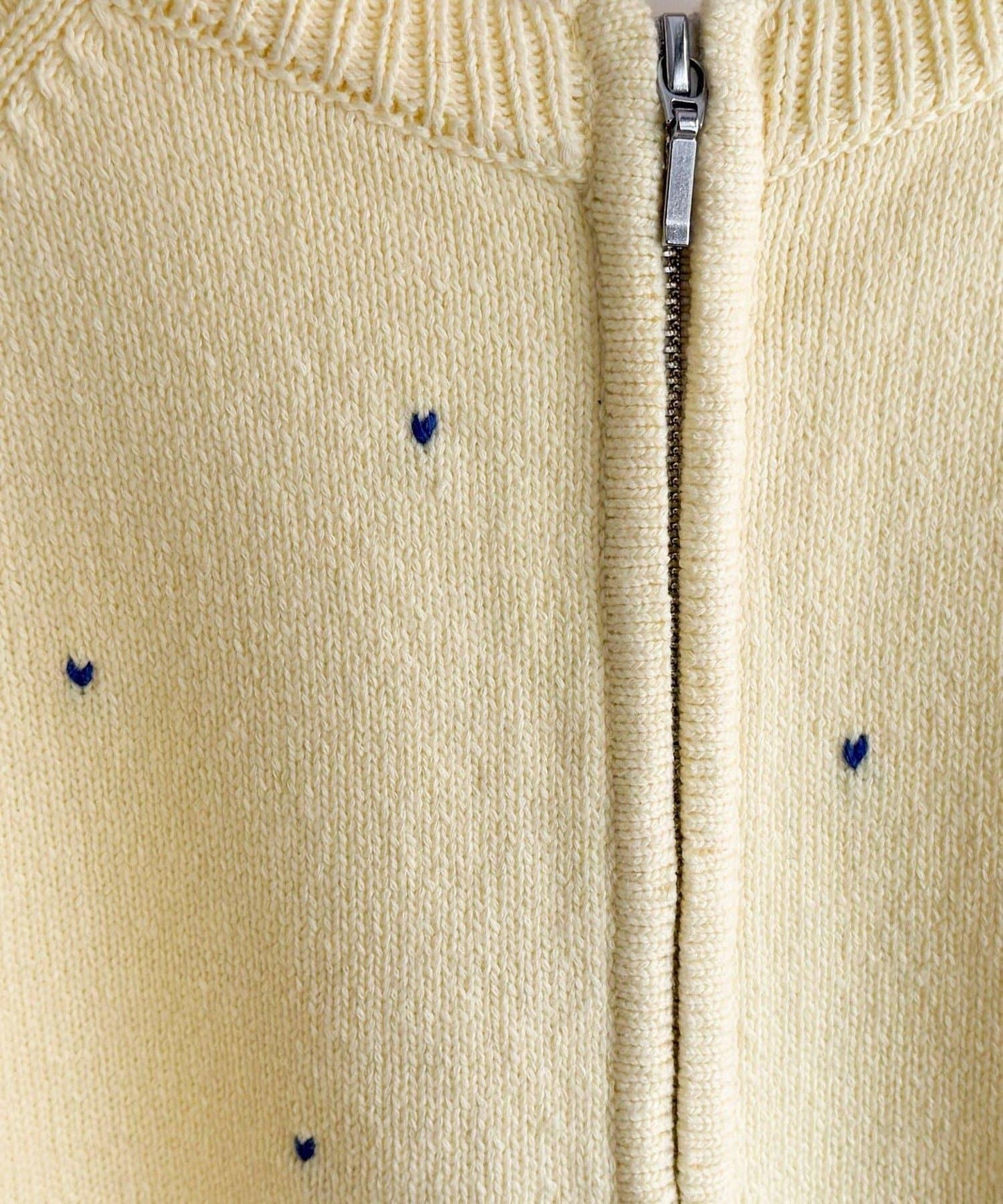 手工刺繡愛心拉鍊開衫