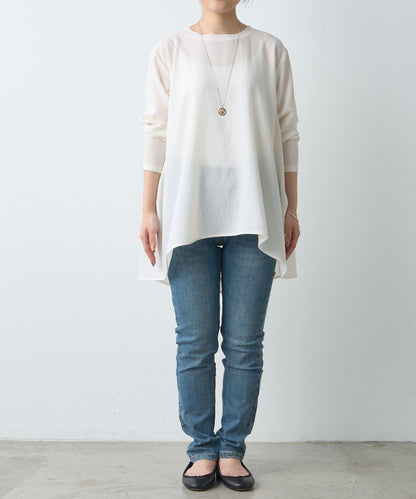 後背垂墜T恤襯衫