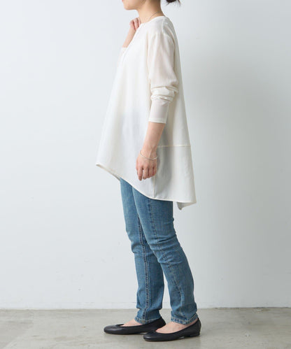 後背垂墜T恤襯衫