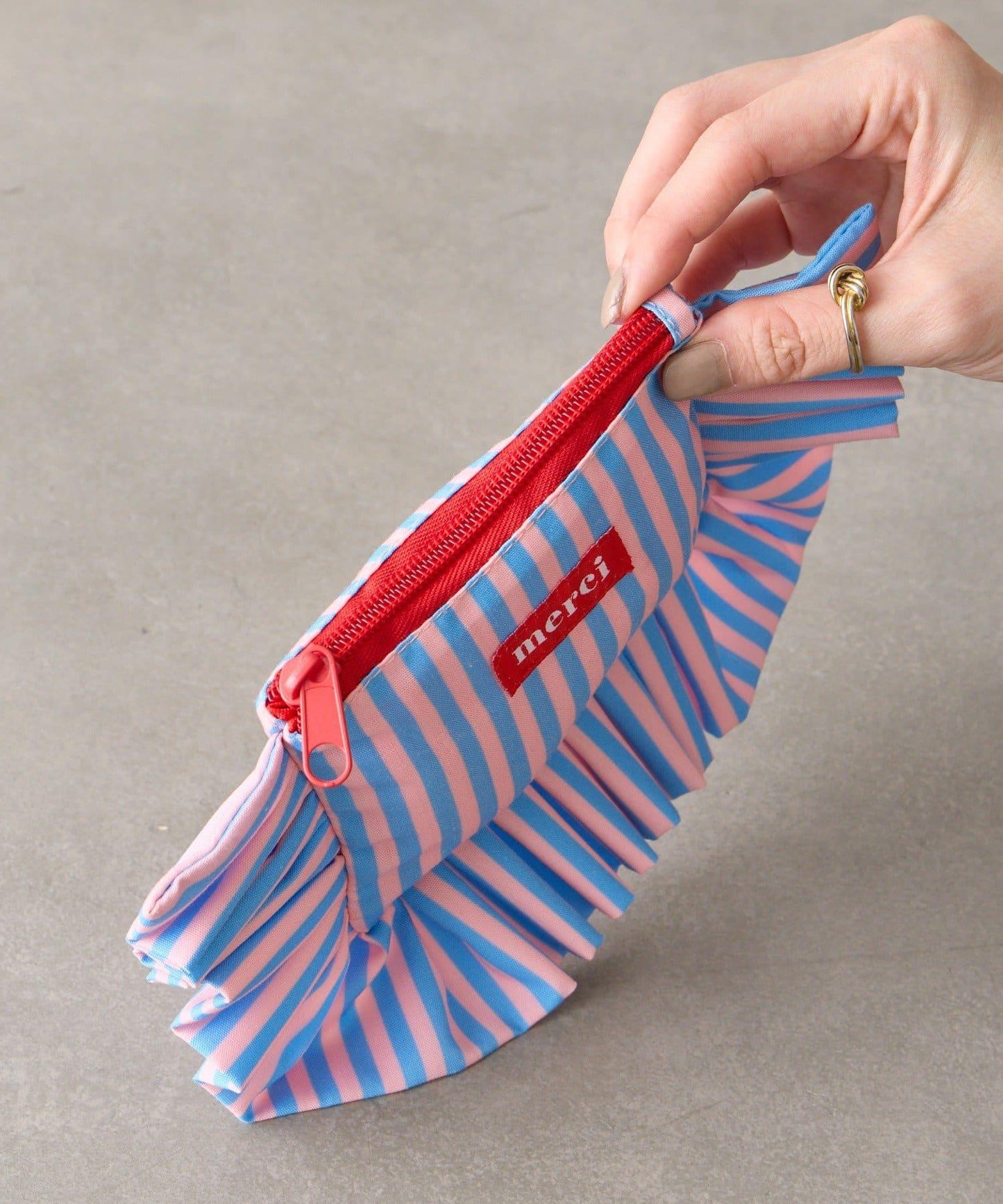 條紋棉質小號收納包