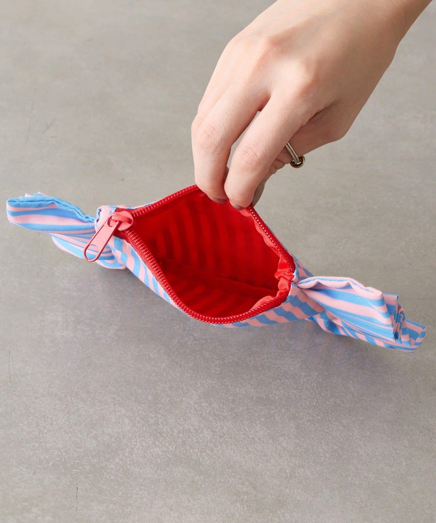 條紋棉質小號收納包