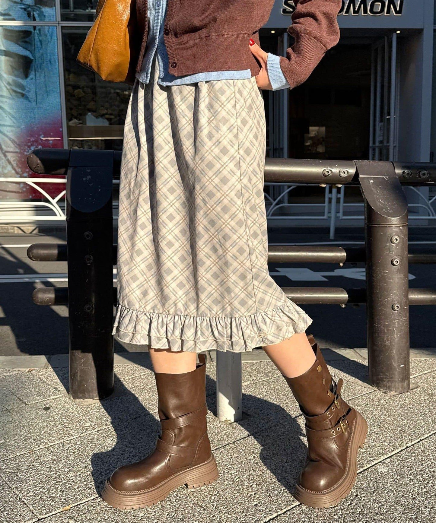 【neutral by ciaopanic】格紋喇叭裙