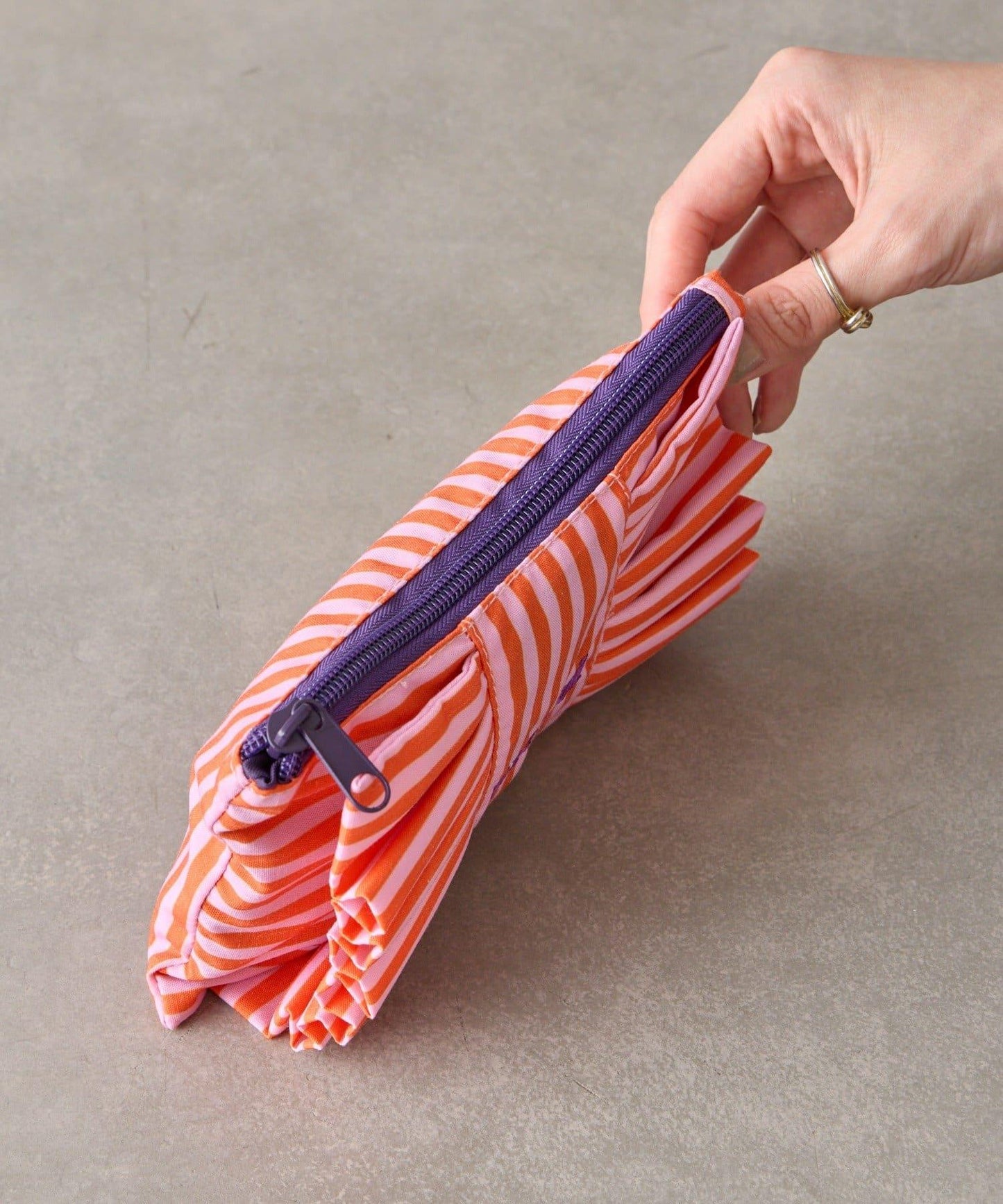 條紋棉質收納包M