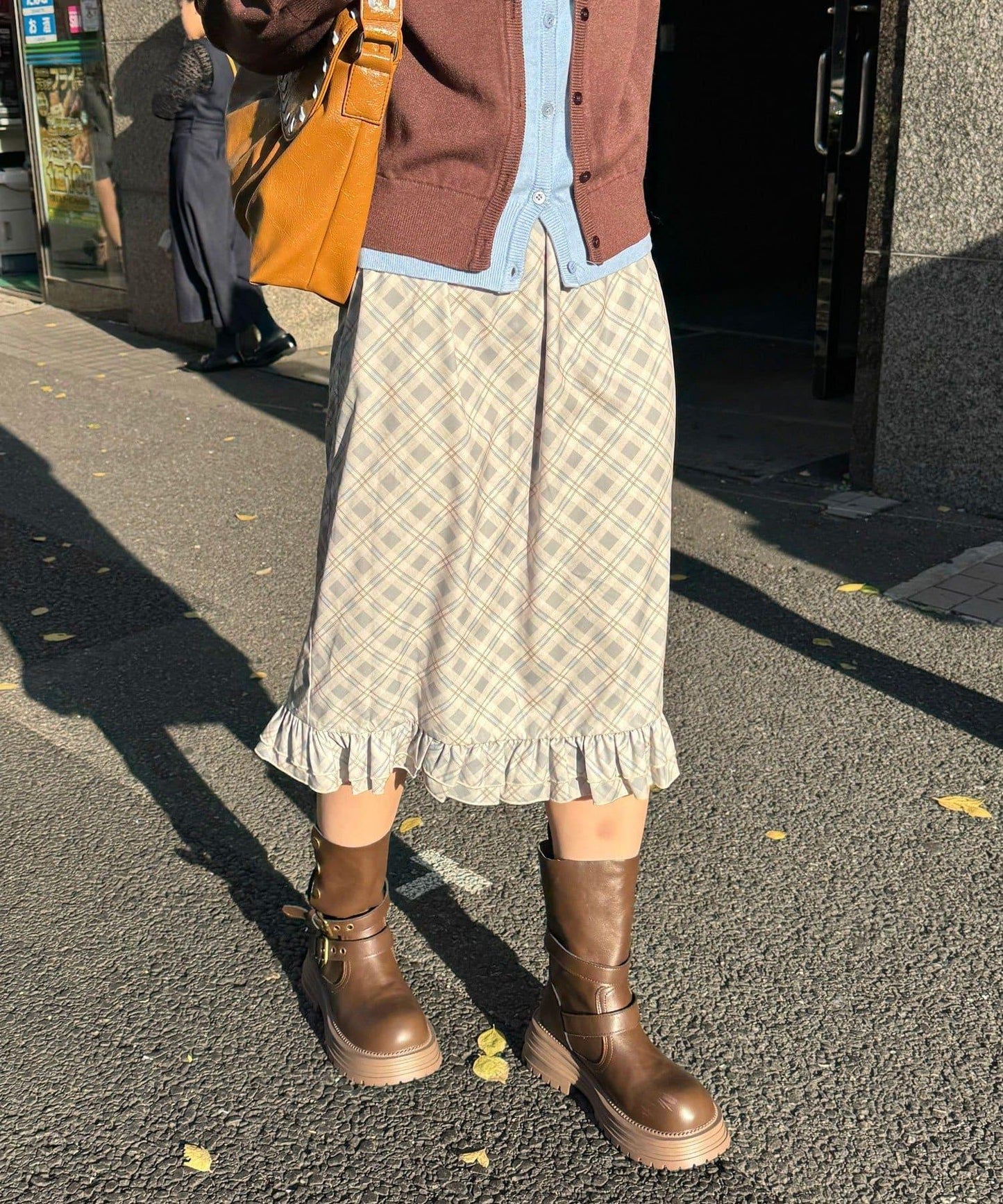 【neutral by ciaopanic】格紋喇叭裙