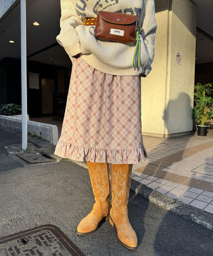 【neutral by ciaopanic】格紋喇叭裙