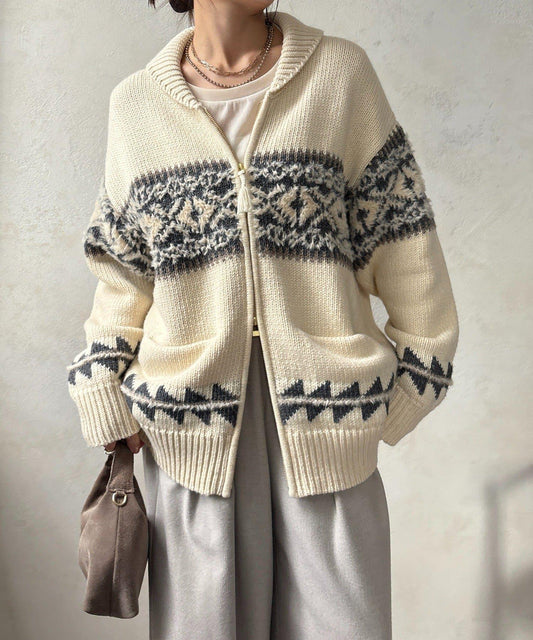 北歐風拉鍊開衫