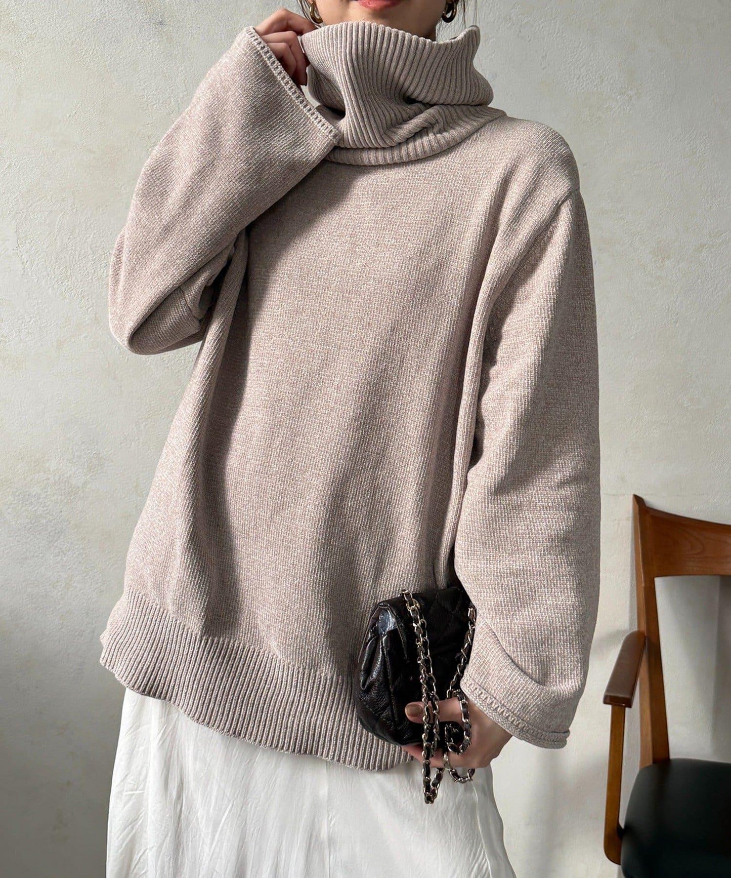 燈芯絨高領套頭衫