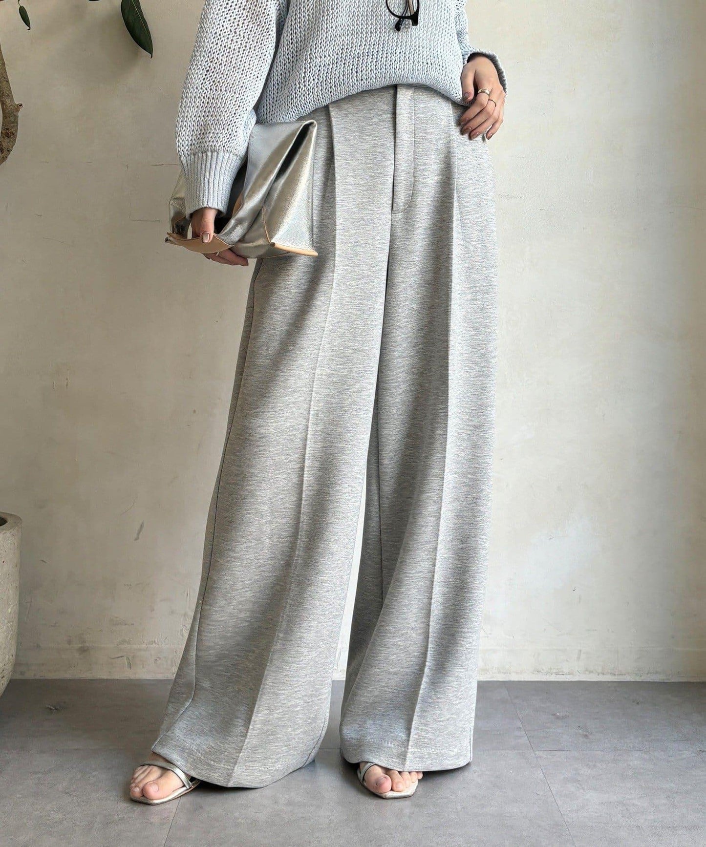 中縫壓褶西裝褲