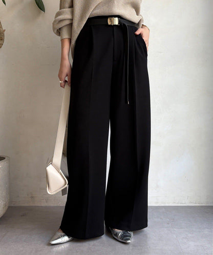 中縫壓褶西裝褲