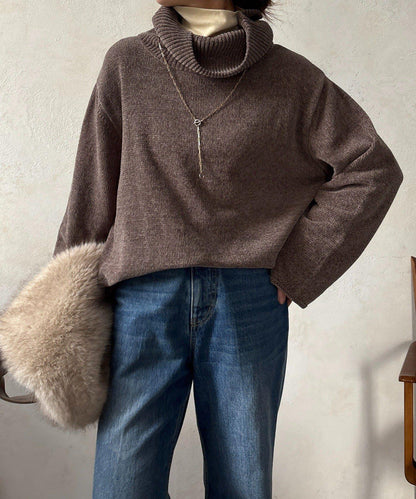 燈芯絨高領套頭衫