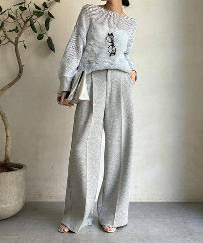 中縫壓褶西裝褲