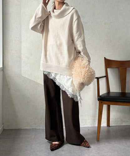 燈芯絨高領套頭衫