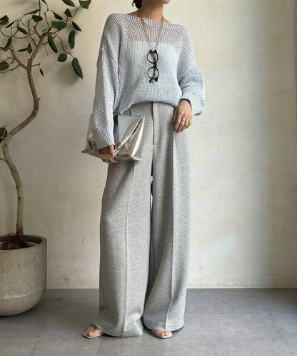 中縫壓褶西裝褲