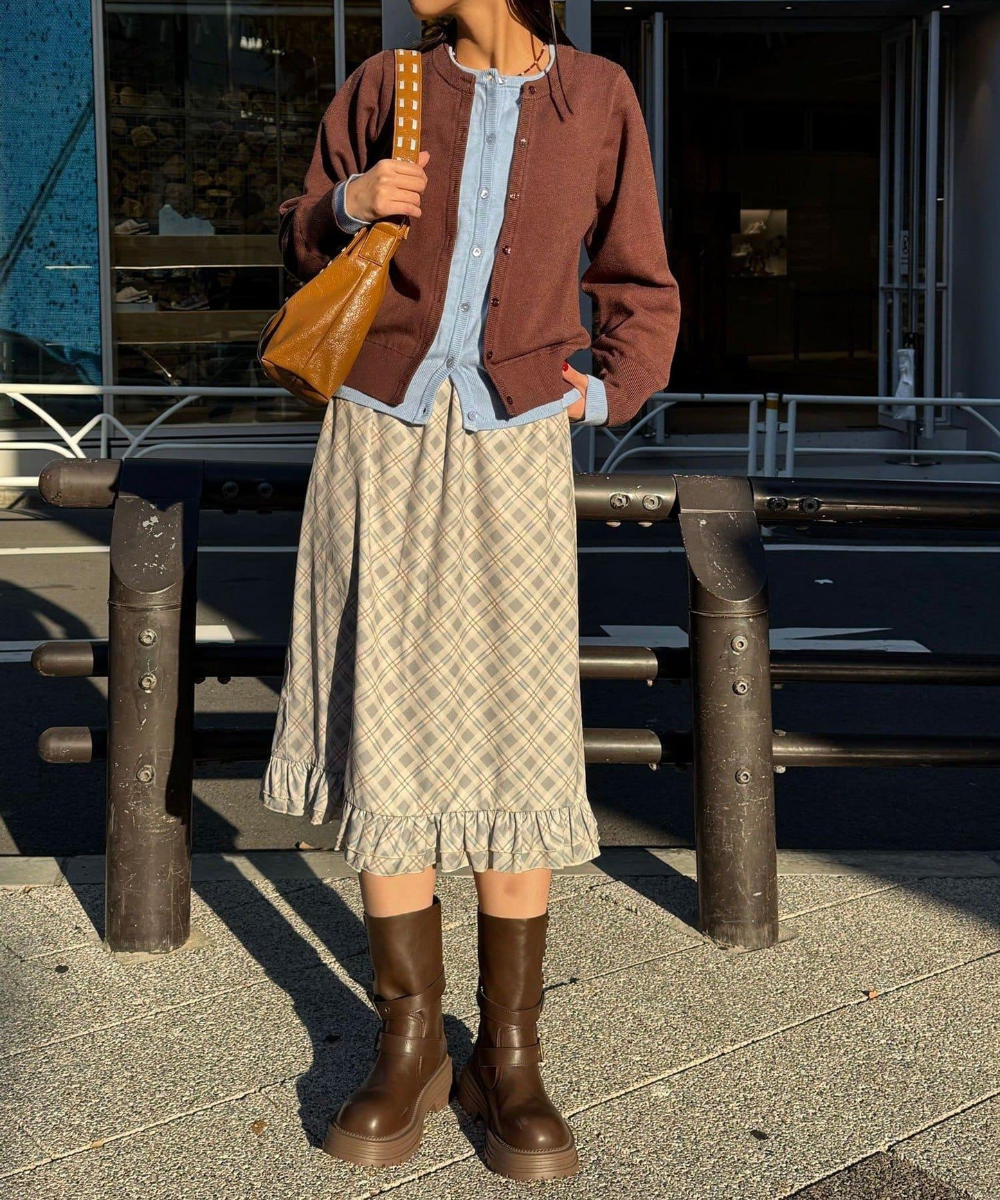 【neutral by ciaopanic】格紋喇叭裙