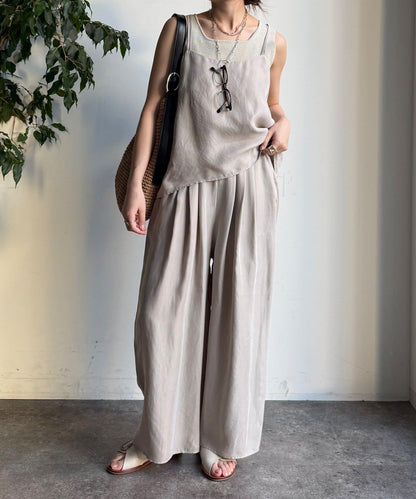 【套裝可搭配】醋酸纖維人造絲褶皺長褲