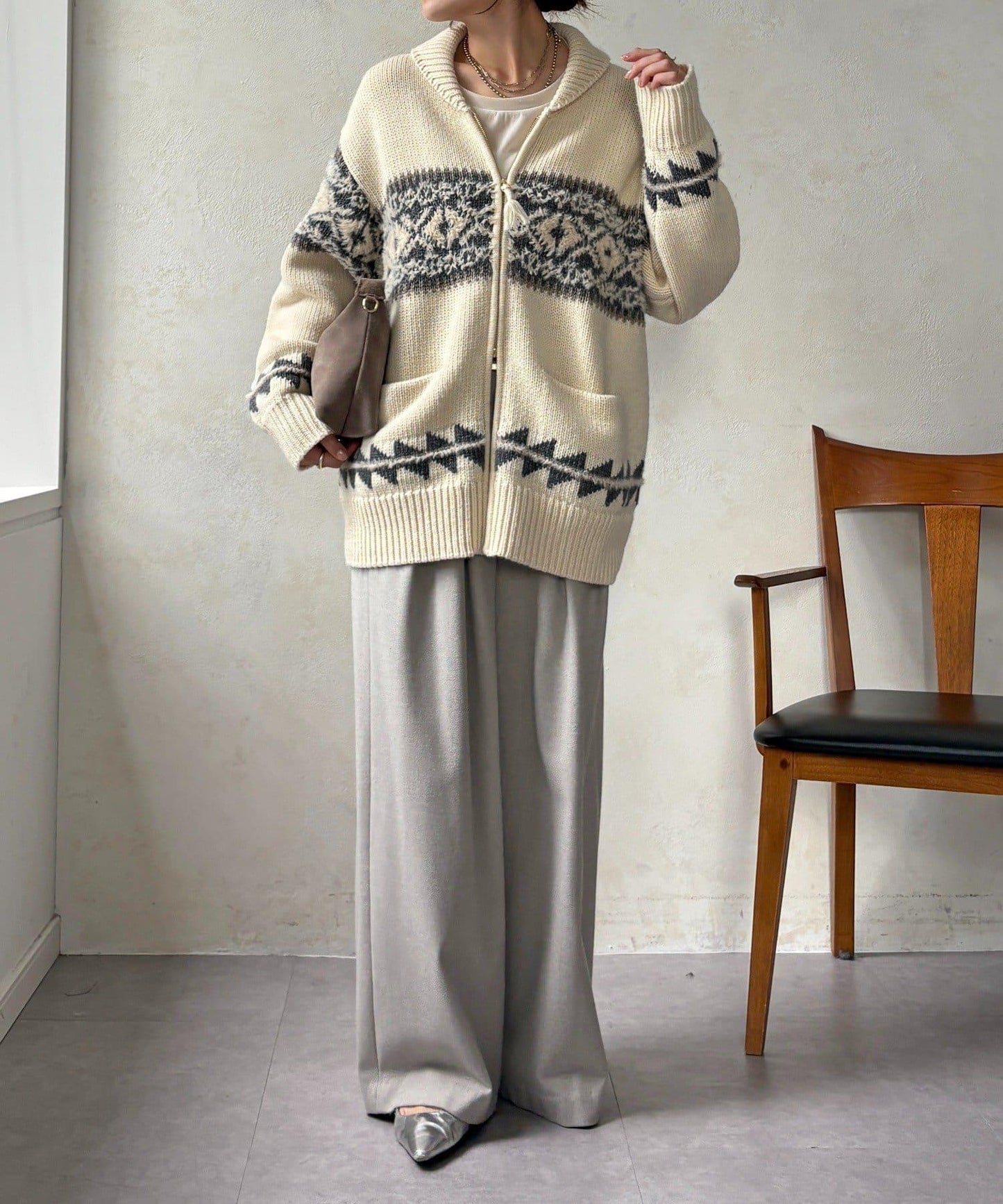 北歐風拉鍊開衫